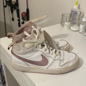 Nike Women's High-Top Sneakers - White and Pink
